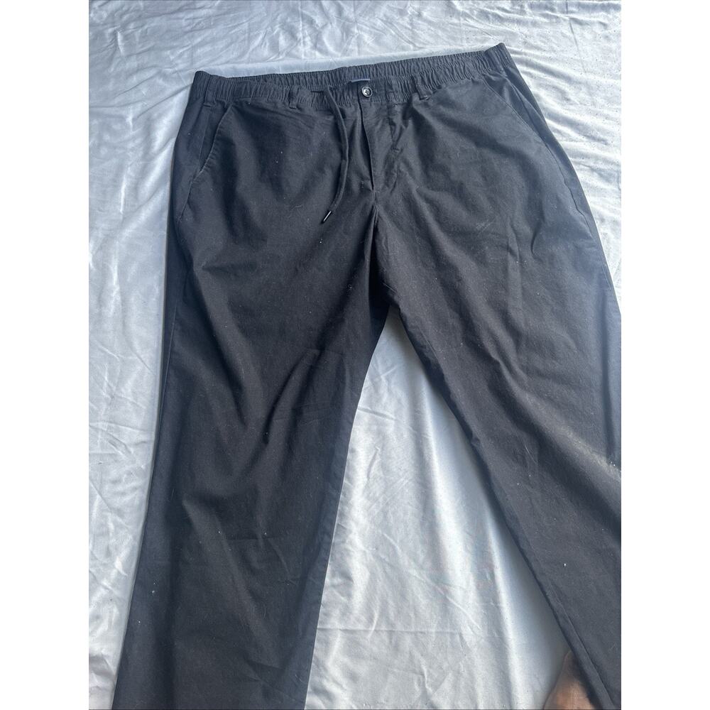 GAP Men’s Slim Taper Easy Pant - Large - Elastic Waist Drawstring SOFT BLACK